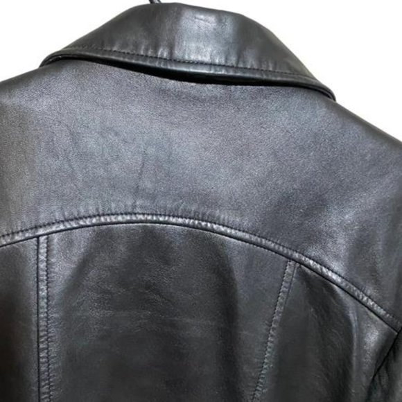 Vintage Michael Hoban North Beach Fitted Size 6 Black Leather Jacket - Picture 8 of 15
